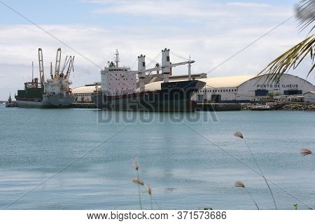 Ilheus, Bahia / Brazil - March 26, 2012: Ship Is Seen At The Port Of Ilheus, Southern Bahia.