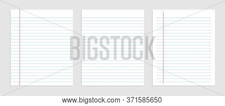 Blank Sheet Of Lined Notebook Paper Set