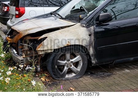 Burnt Front Left Side Of The Car