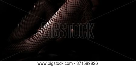 Sexy Lady Leg With Net And Seethrue Dress On Lady Body