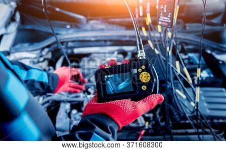 Video Investigate. Engine Diagnostics. Car Repair. Service Station