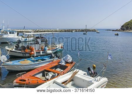 Panorama Of Town Of Nea Fokea, Kassandra, Chalkidiki, Greece
