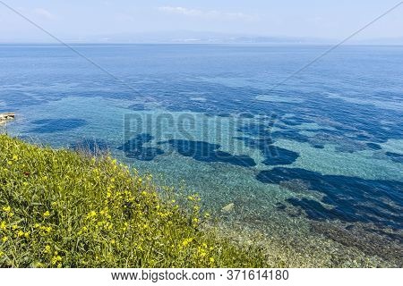 Coastline Of Town Of Nea Fokea, Kassandra, Greece