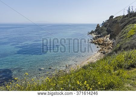 Coastline Of Town Of Nea Fokea, Kassandra, Greece