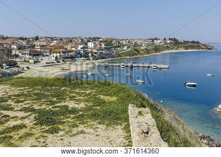 Panorama Of Town Of Nea Fokea, Kassandra, Chalkidiki, Greece