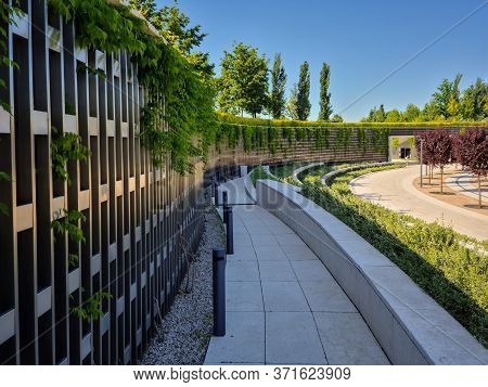 Galitsky Park, Krasnodar, Russia-07.06.2020:hedge And Architectural Structure In The Park