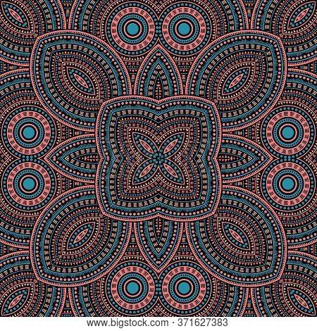 Ornate Italian Maiolica Tile Seamless Ornament. Ethnic Geometric Vector Elements. Quilt Print Design