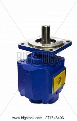 The Blue Industrial Pump ;with Clipping Mask  Isolated White Background