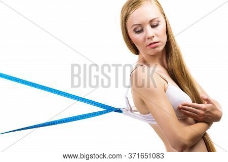 Woman Wearing Too Big Bra, Loose Band