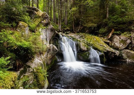 Krai Woog Gumpen Waterfall In Black Forest, Germany