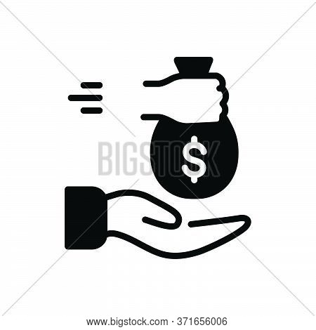 Black Solid Icon For Borrowed Loan Indebtedness Lending Currency