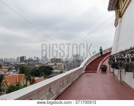 Golden Mountain (phu Khao Tong) Bangkok Thailand-28 November 2018:the Construction Began At The Smal