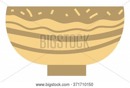 Stack Of Clay Pots Isolated Flat Style Kitchen Utensils. Vector Household Crockery, Terracotta Potte