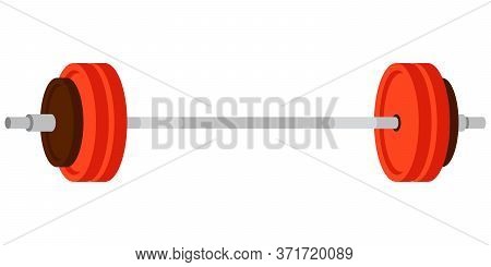 Barbell Isolated On White Background. Sport Equipment In Cartoon Style.