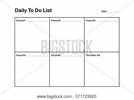 Daily To Do List With Focus And Tasks