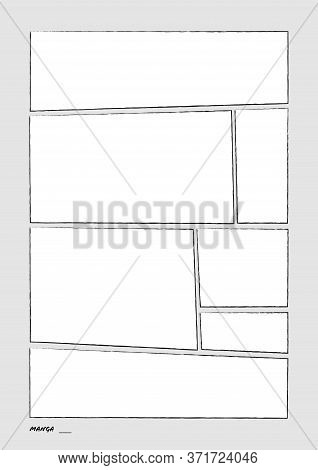 Manga Storyboard Layout Comic Book Template Grey