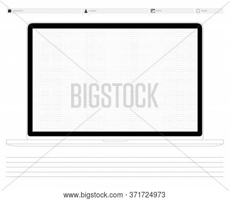 Wireframe Web Display Template Vector Dotted Grid