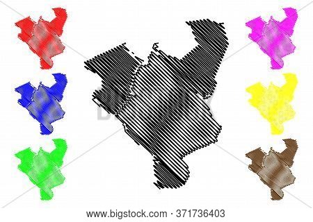 Zwolle City (kingdom Of The Netherlands, Overijssel, Holland) Map Vector Illustration, Scribble Sket