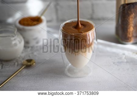 Trendy Dalgona Coffee And Ingredients For Do This Fluffy Creamy Whipped Coffee,popular During The Qu