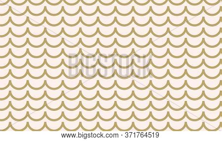 Cute Scales Waves Seamless Pattern In Pink And Beige Colors. Vector Repeated Pattern Design For Text