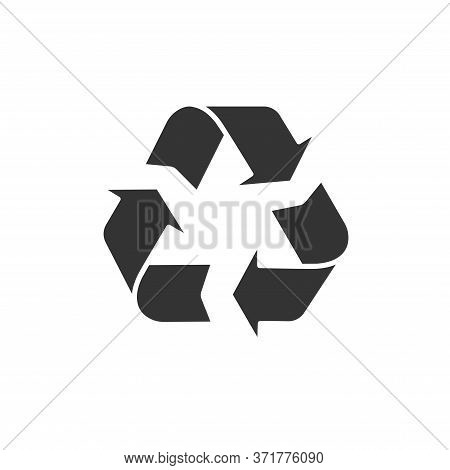 Recycle Glyph Black Icon. Zero Waste Lifestyle. Eco Friendly. Pollution Prevention Symbol. Enviromen
