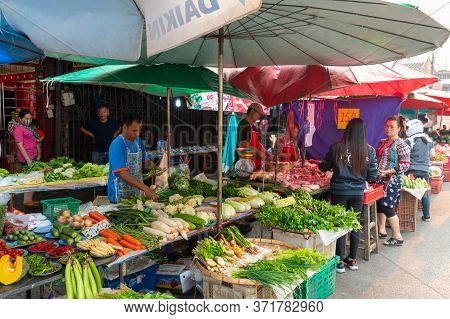 Municipal Market 1 Chiang Rai Thailand -13 March 2020:town Market Chiang Rai Is A Tourist City In No
