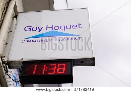 Bordeaux , Aquitaine / France - 06 06 2020 : Guy Hoquet Sign And Logo Of Real Estate French Office A