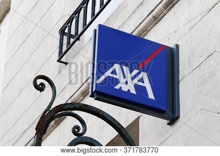 Bordeaux , Aquitaine / France - 01 15 2020 : Axa Sign French Multinational Insurance