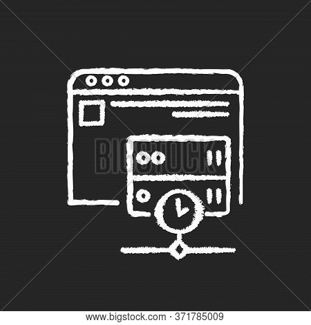 Caching Chalk White Icon On Black Background. Modern Internet Technology For User Convenience. Stori