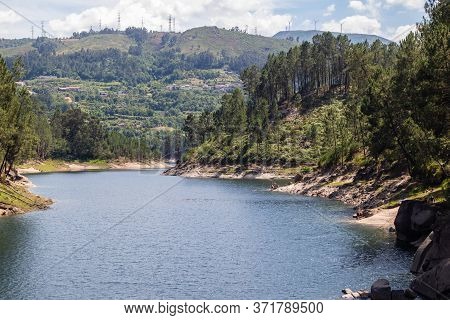 Gerês, Portugal - 2020-06-16 - Summer Landscape Of Cabril, At River Cávado In Gerês, With People Rel