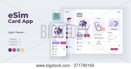 Global Telecommunication App Screen Vector Adaptive Design Template. Network Coverage Application Da