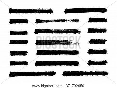 Brush Strokes Set Hand Drawn Scribble Abstract Vector Illustration. Border Design Template.