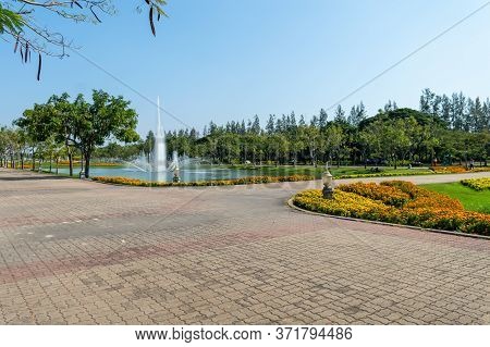 Bangkok Thailand-30 December 2019:suan Luang Rama Ix Also Referred To As (king) Rama Ix Park,is A Pu