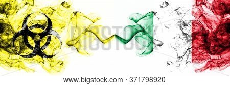 Italy, Italian Quarantine. Coronavirus Covid-19 Lockdown. Smoky Mystic Flag Of Italy, Italian With B