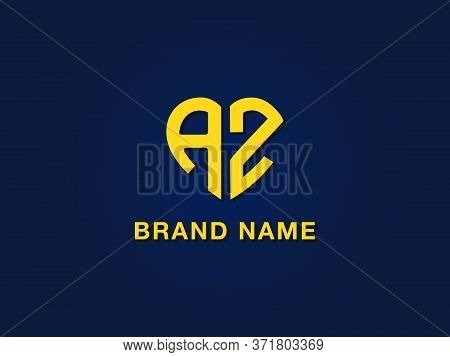 Minimal Love Initial Letter Az Logo. This Icon Incorporate With Two Love Shape Typeface In The Creat