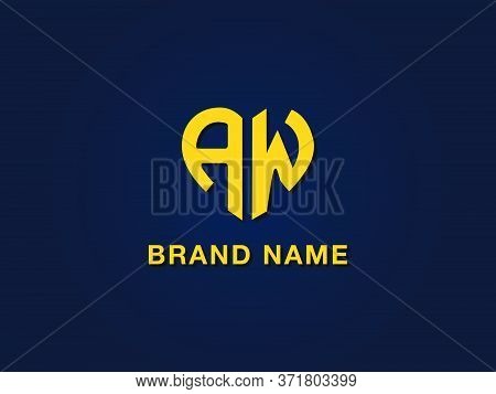 Minimal Love Initial Letter Aw Logo. It Will Be Suitable For Which Company Or Brand Name Start Those