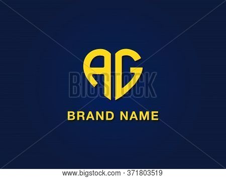 Minimal Love Initial Letter Ag Logo. It Will Be Suitable For Which Company Or Brand Name Start Those