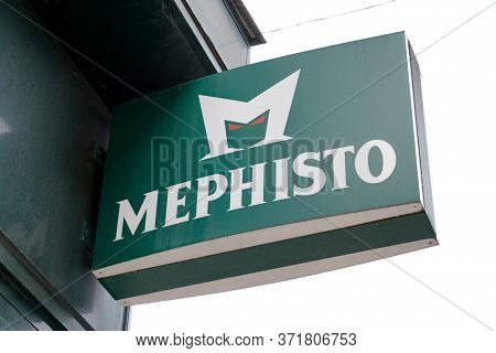 Bordeaux , Aquitaine / France - 10 06 2019 : Mephisto Sign Logo Shop Shoe Store Of The Brand Shoes A
