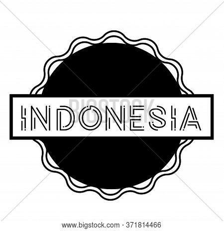 Indonesia Black Stamp On White Background. Stamps And Stickers Series.