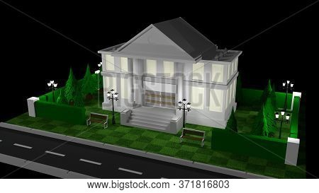 Small Plot With A House And Trees