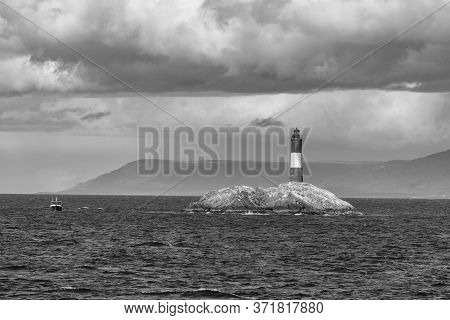 Les Eclaireurs Lighthouse Near Ushuaia In Beagle Channel, Argentina