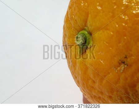 A Ripe Large Orange Isolated On A White Background