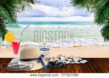 Vacationing In The New Normal After Covid-19 Coronavirus Pandemic. Tourism Concept Showing Beach Wit