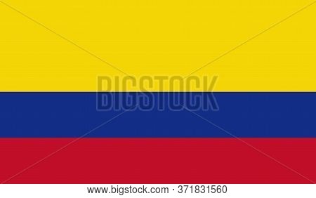 Colombian Flag, Official Colors And Proportion Correctly. National Colombian Flag. Vector Illustrati