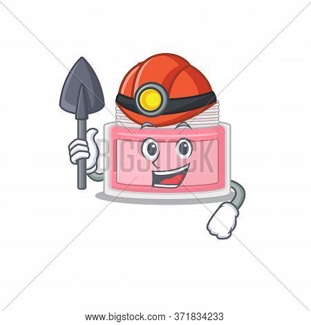 Body Srub Cartoon Image Design As A Miner With Tool And Helmet