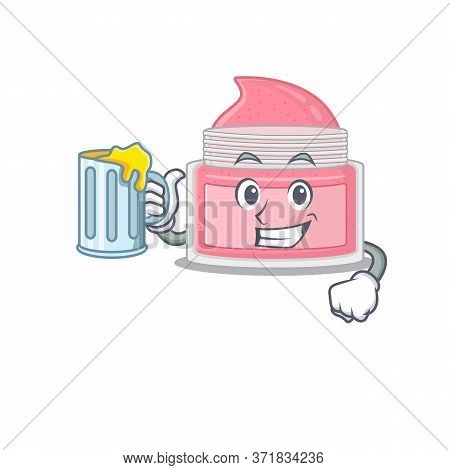 A Cartoon Concept Of Body Srub Toast With A Glass Of Beer