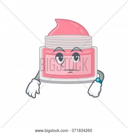 Mascot Design Style Of Body Srub With Waiting Gesture