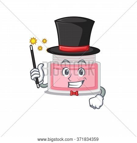 A Smart Magician Of Body Srub Caricature Design Style
