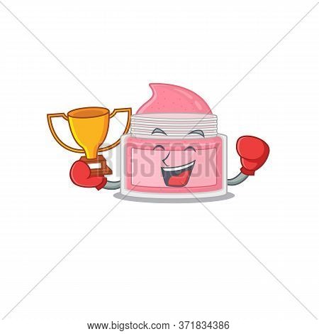 Fabulous Boxing Winner Of Body Srub Caricature Design Style