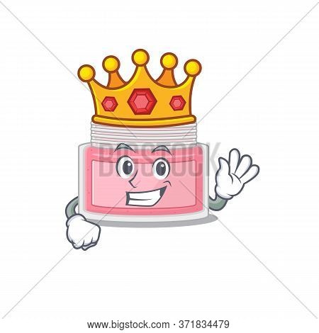 A Humble King Of Body Srub Caricature Design Style With Gold Crown